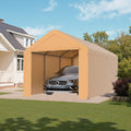 GOJOOASIS 10x20 Carport Heavy Duty Portable Garage Shelter Metal Car Canopy Tent with UV-Resistant & Weatherproof Top Cover for RV & Vehicles (Yellow, 10x20 with sidewalls)