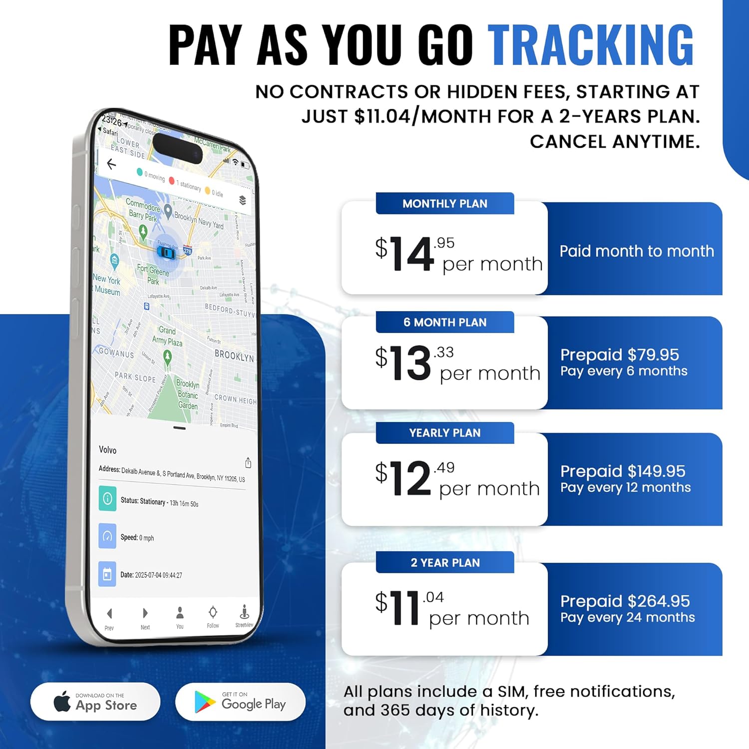 REWIRE SECURITY 104N 4G Magnetic GPS Tracker for Vehicle | Easy Mount | Fits with Car, Truck, Van & Motorbike | Portable Live Tracking | Up to 21-Day Battery Life | Low Cost Subscription Plans