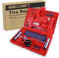 Heavy Duty Tire Repair Tools Kit - 57 PCS Set Truck Tool Box for Motorcycle, Car, ATV, Jeep, Truck, Tractor Flat Tire Plug Kit