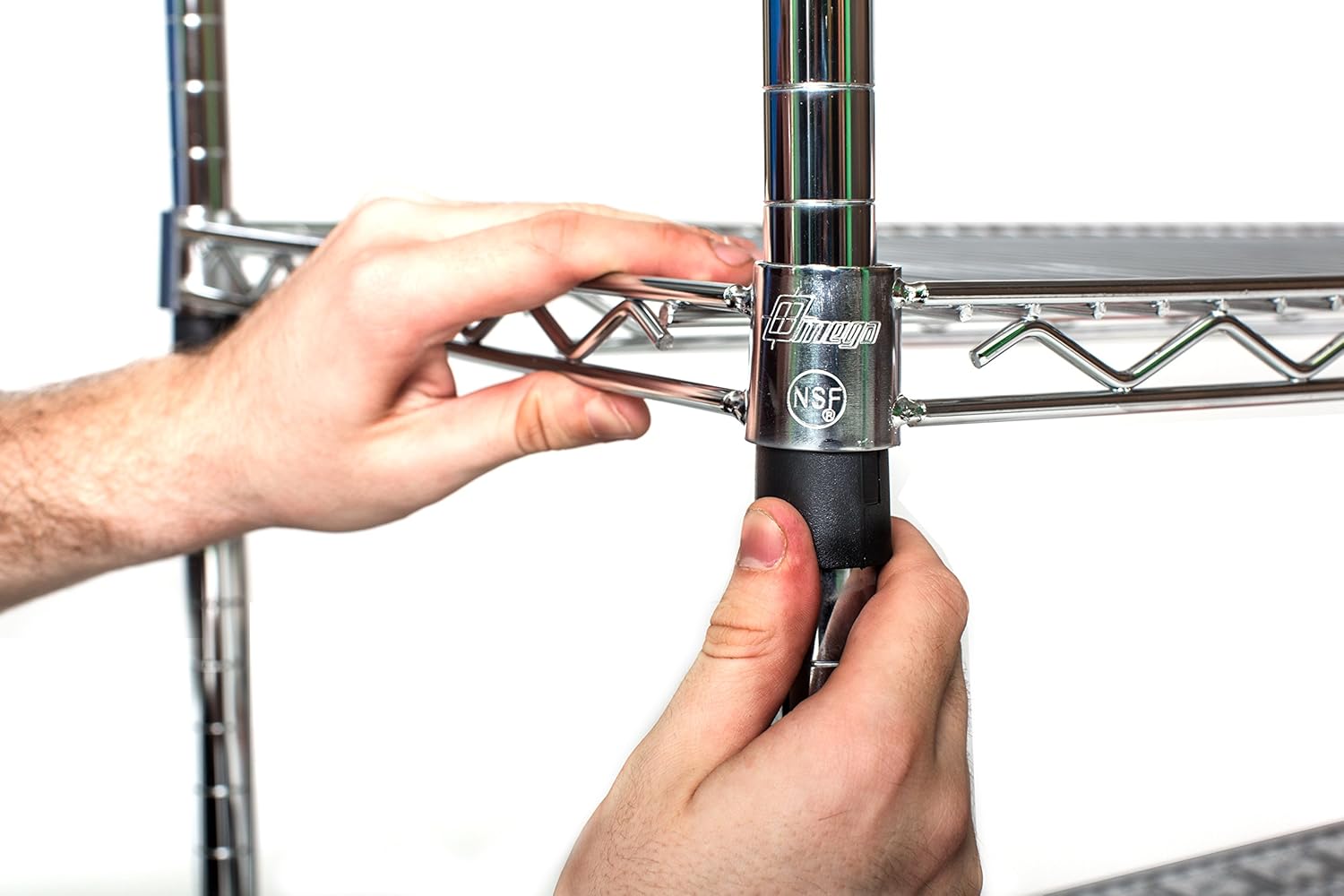 Omega 30" Deep x 36" Wide x 36" High 3 Tier Chrome Starter Shelving Unit
