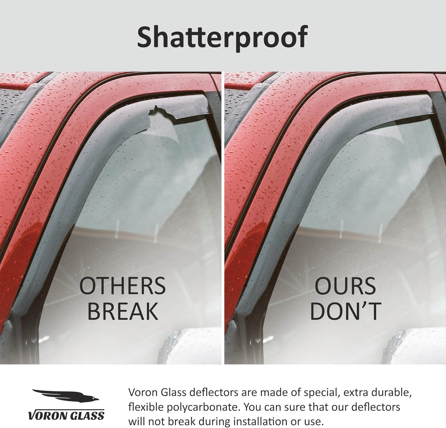 Voron Glass in-Channel Extra Durable Rain Guards for Toyota Sequoia 2023-2025, Window Deflectors, Vent Window Visors, 4 Pieces - 200556