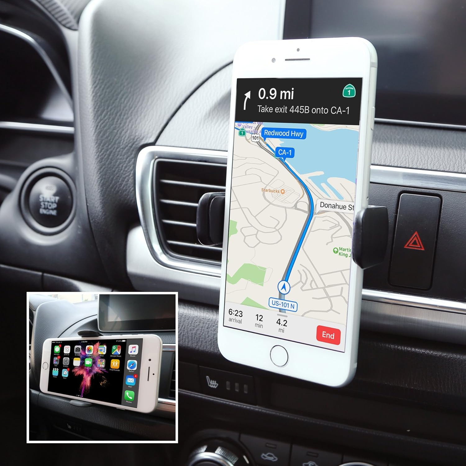 Kenu Airframe Pro | Android Vent Car Phone Mount & iPhone Car Holder, Black & Airbase Pro, Dashboard & Windshield Car Phone Holder Mount, Cell Phone Stand, Suction Cup, 360-Degree Pivot