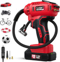SMART JERRY - Car Tire Inflator Portable Air Compressor | 20V/12V Dual-Power Cordless Air Pump with 150 PSI Max Pressure & Smart Auto-Stop | Fast Inflation for Cars, Motorcycles, Bikes, Sports Balls