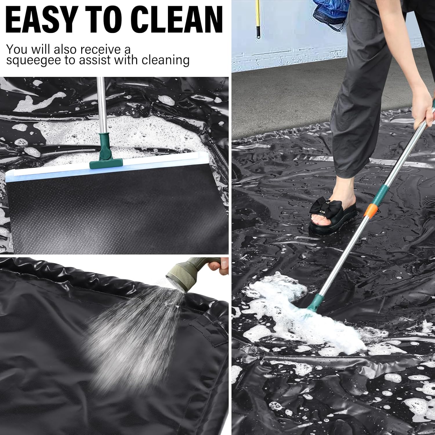 Containment Mat (7'9"W x 18'6"L) - Non-Slip Garage Floor Mat & Car Parking Mat, Heavy Duty Waterproof Protection from Snow, Rain, Mud, Easy to Clean & Install - for Garage, Workshop,Parking