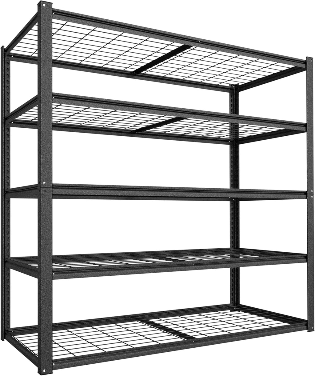 MUPATER 35.8" W x 18.1" D x 72" H Metal Storage Shelves, Standing Utility Shelf Racks, Garage Shelving Unit, 5 Tier Shelves and Adjustable Shelves for Kitchen Warehouse Garage