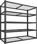 MUPATER 35.8" W x 18.1" D x 72" H Metal Storage Shelves, Standing Utility Shelf Racks, Garage Shelving Unit, 5 Tier Shelves and Adjustable Shelves for Kitchen Warehouse Garage