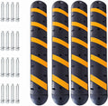 4 PCS 6FT Speed Bumps Wite End for Road, Heavy-Duty 25,000 lbs Capacity Traffic Rubber Speed Humps with 2 Channel Floor Cord Cover for Asphalt Concrete Gravel Driveway Road (4)