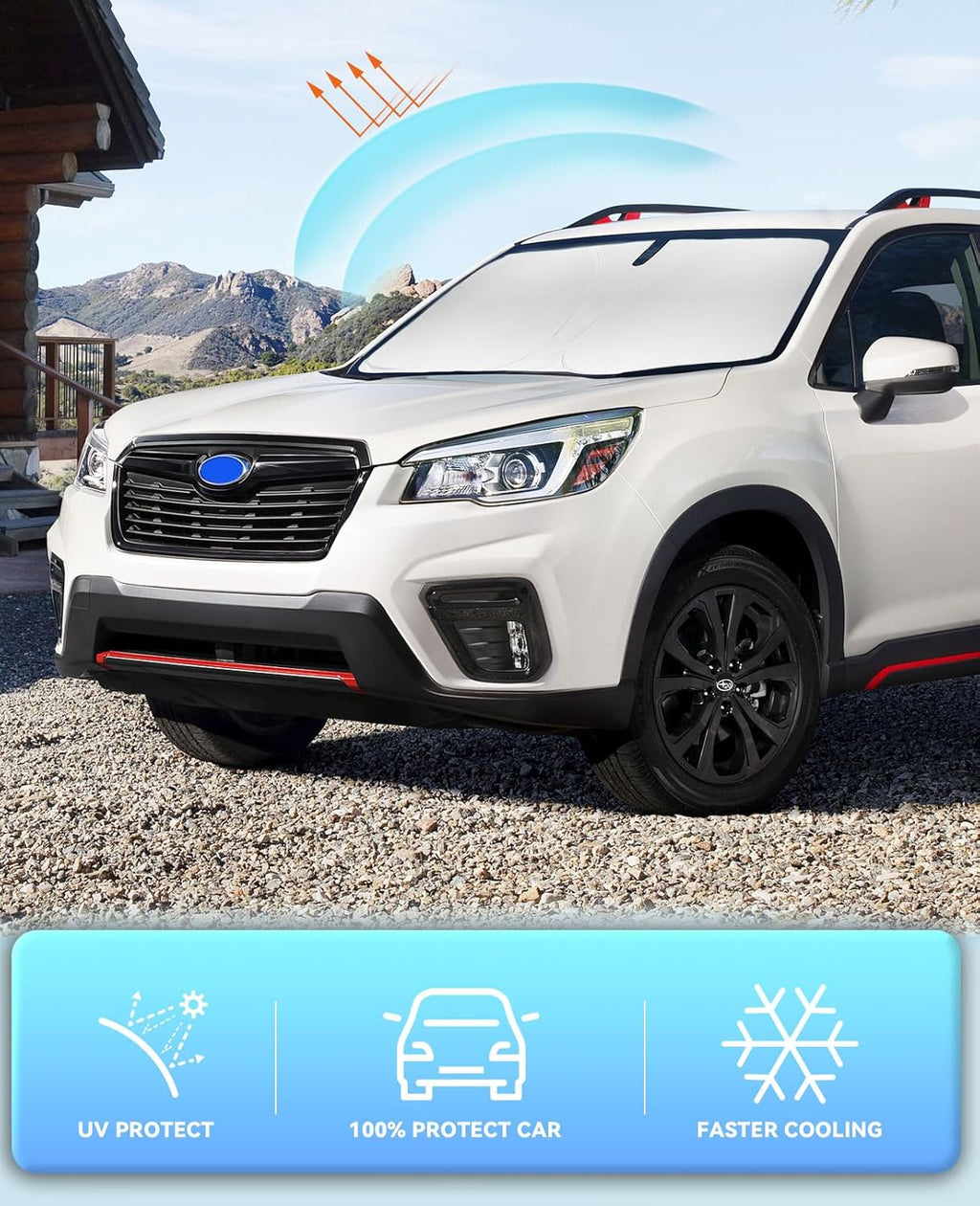 Sun Shade for Forester 2013-2018 Windshield Sunshade for Subaru Forester 2017 2016 Windshield Cover Window Shields Fit Forester Crossover, Base, Premium, Sport, Limited Accessories Sun Visor Protector
