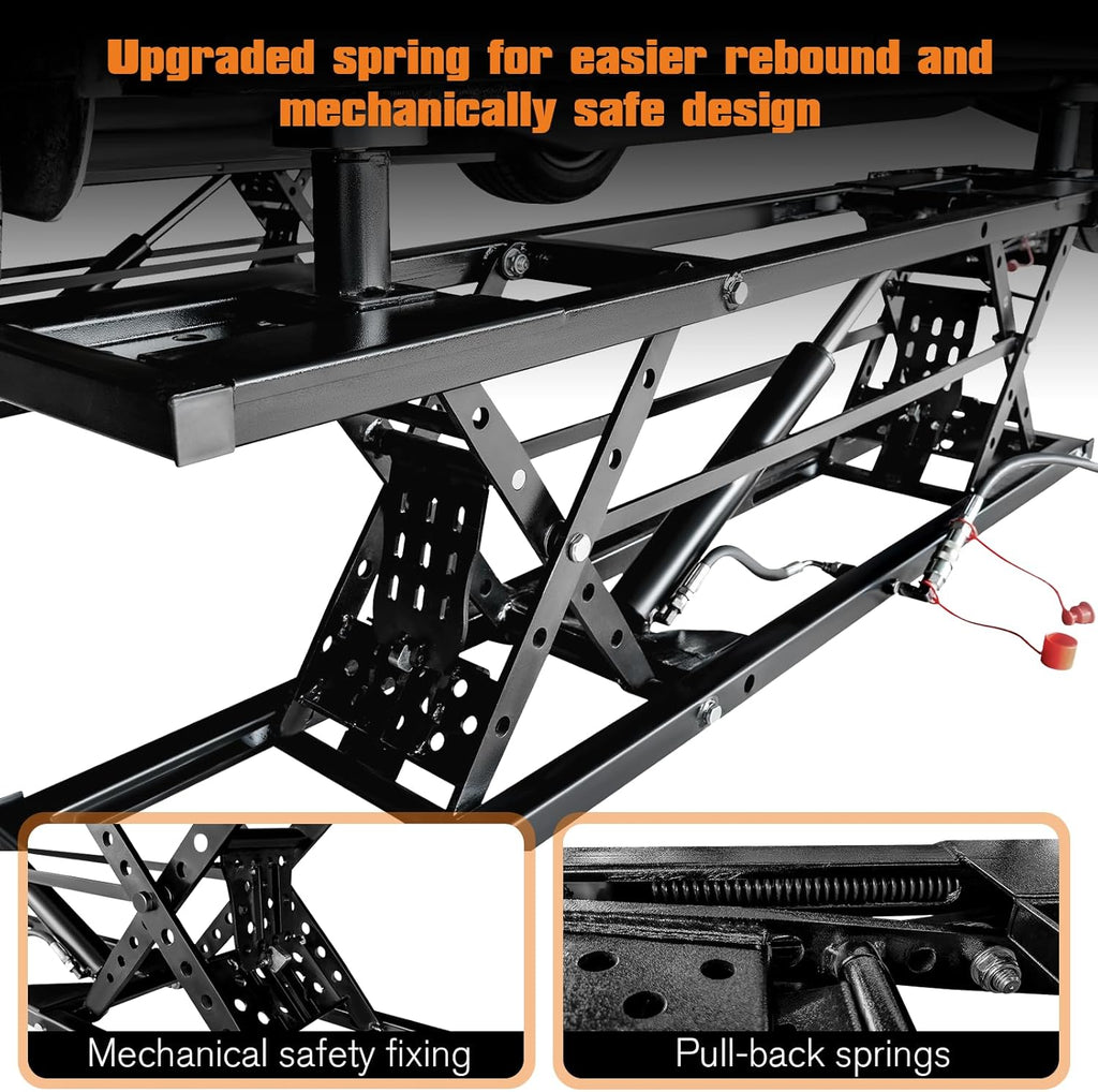 Albott 7000 LBS Portable Car Lift, Heavy Duty Quick Jack with 28" Max Height, Locking Levers & Wheels, Adjustable Scissor Lift for Cars, SUVs, Light Trucks, Garage or Shop Use, Black