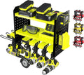 Power Tool Organizer - 6 Drill Holder Wall Mount, 3-Tier Heavy-Duty Hand Tool Storage Rack With 2 Pegboard Sides - Green