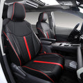Custom Fit Sienna Seat Covers for Toyota Sienna LE,XLE 2021-2025 3-Row Accessories Full Coverage Waterproof Leather Car Seat Covers Full Set (Black with red, 8-Seat)