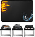 Heat Resistant Grill Mat, 24 x 31 inches Double-sided fireproof and waterproof BBQ protection mat Multi-Purpose for Grills Pizza Ovens Smokers Black