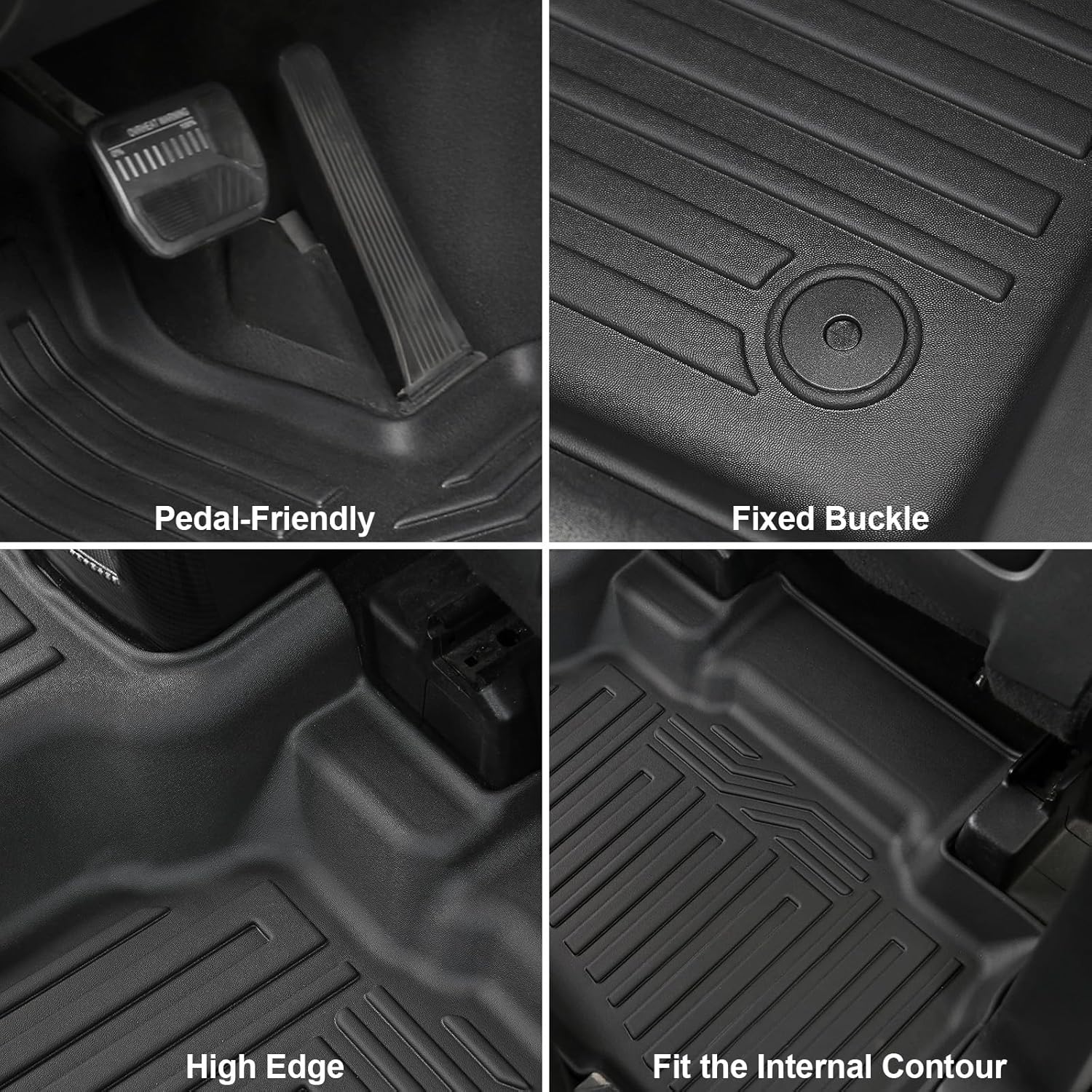 Floor Mats for 2025 2020-2024 Ford Explorer (6-seat), All Weather TPE Floor Mat Cargo Mat with Backrest Mats for Ford Explorer ST Car Accessories