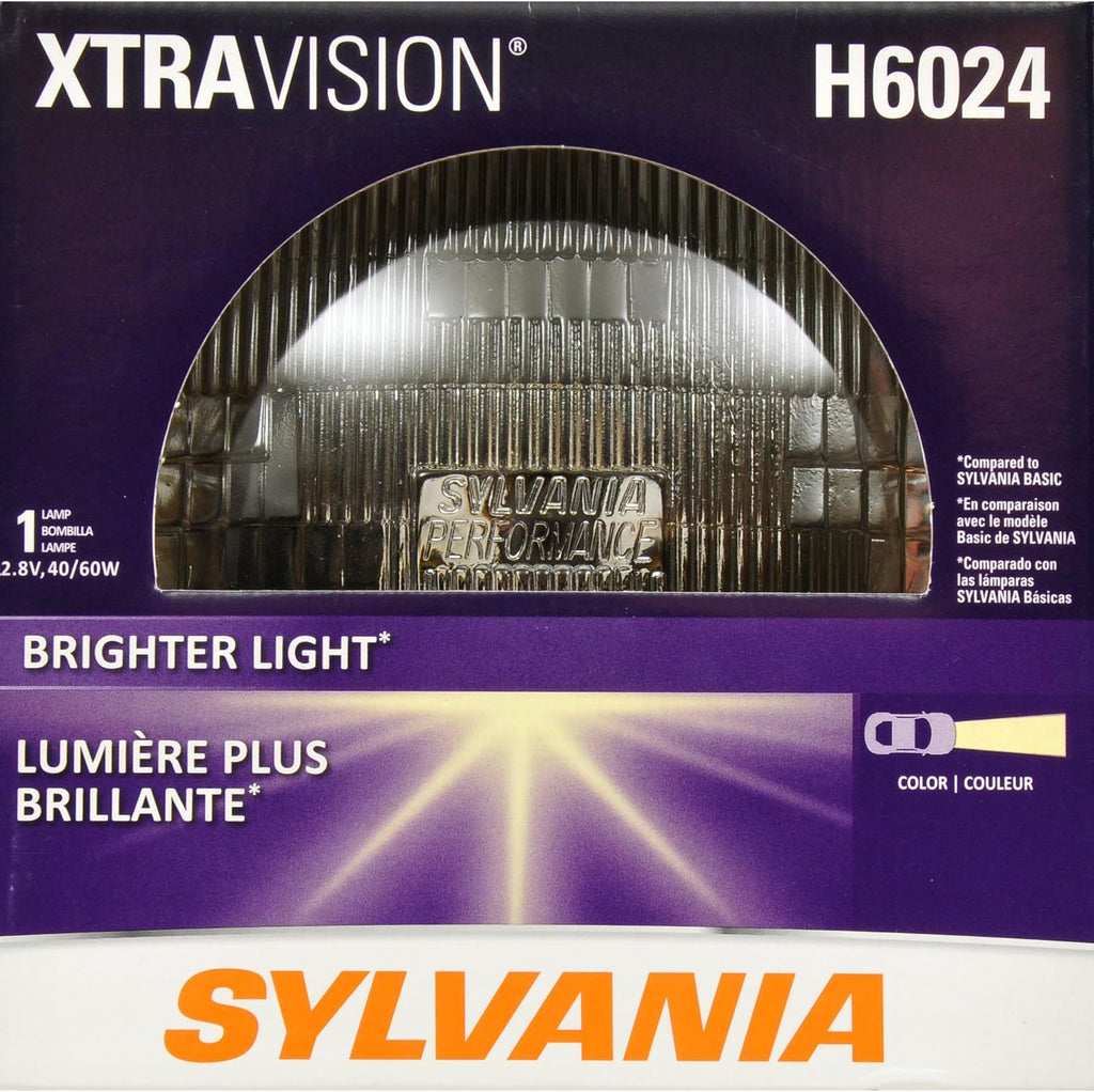 SYLVANIA H6024 XtraVision Halogen Sealed Beam Headlight (7" Round) PAR56, (Contains 1 Bulb) - H6024XV.BX
