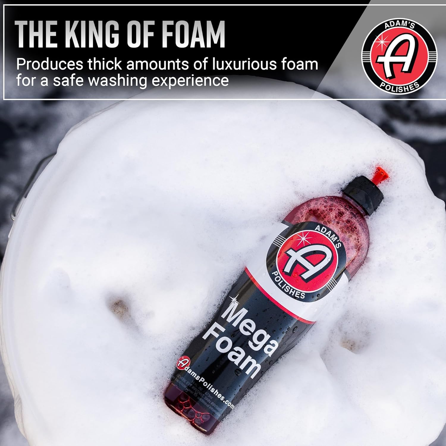 Adam’s Mega Foam (5 Gallon) - Detailing pH Neutral Car Soap For Car Washing, Concentated For Use In Car Wash Bucket, Foam Cannon & Foam Gun, Won't Strip Car Wax, Sealant or Ceramic Coating