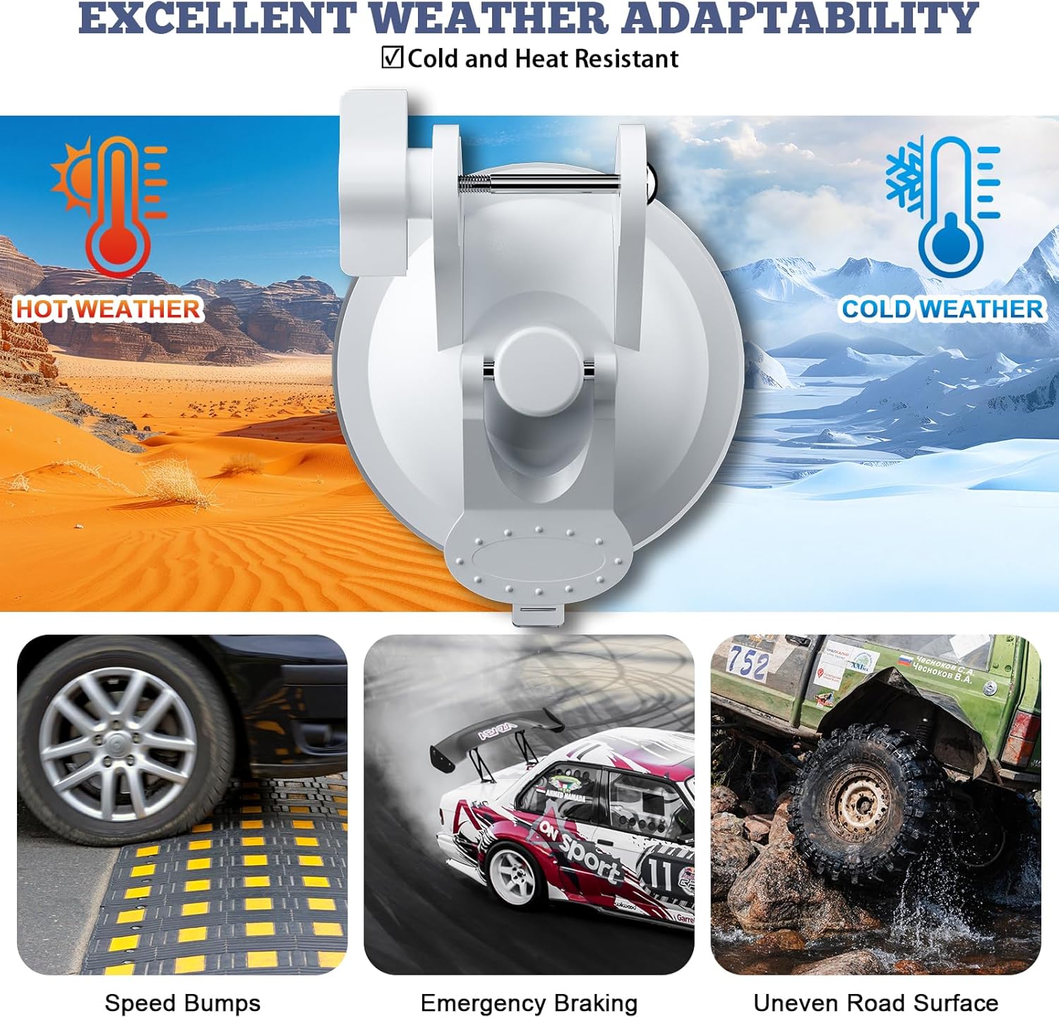 Starlink Mini Mount for Car, 360° Rotation Starlink Mini Suction Cup Mount for Car Window or Sunroof, Compact and Portable, Waterproof, Secure Mounting Kit for Travel, RVs, Boats Receive Stable Signal