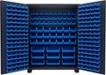 Jamco Tool Storage Cabinets with Bin Mounts, Model DE, Includes 230 Bins, 60-Inch W x 24-Inch D x 78-Inch H, Blue Bins