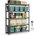 JHYKHG 48" W Storage Shelves,5-Tier Heavy Duty Garage Shelving,Adjustable Shelving Unit,Metal Shelf,Boltless Assembly Rack for Warehouse,Shed,3,000 lb Load,20 x 59 x 72 Inches,Black