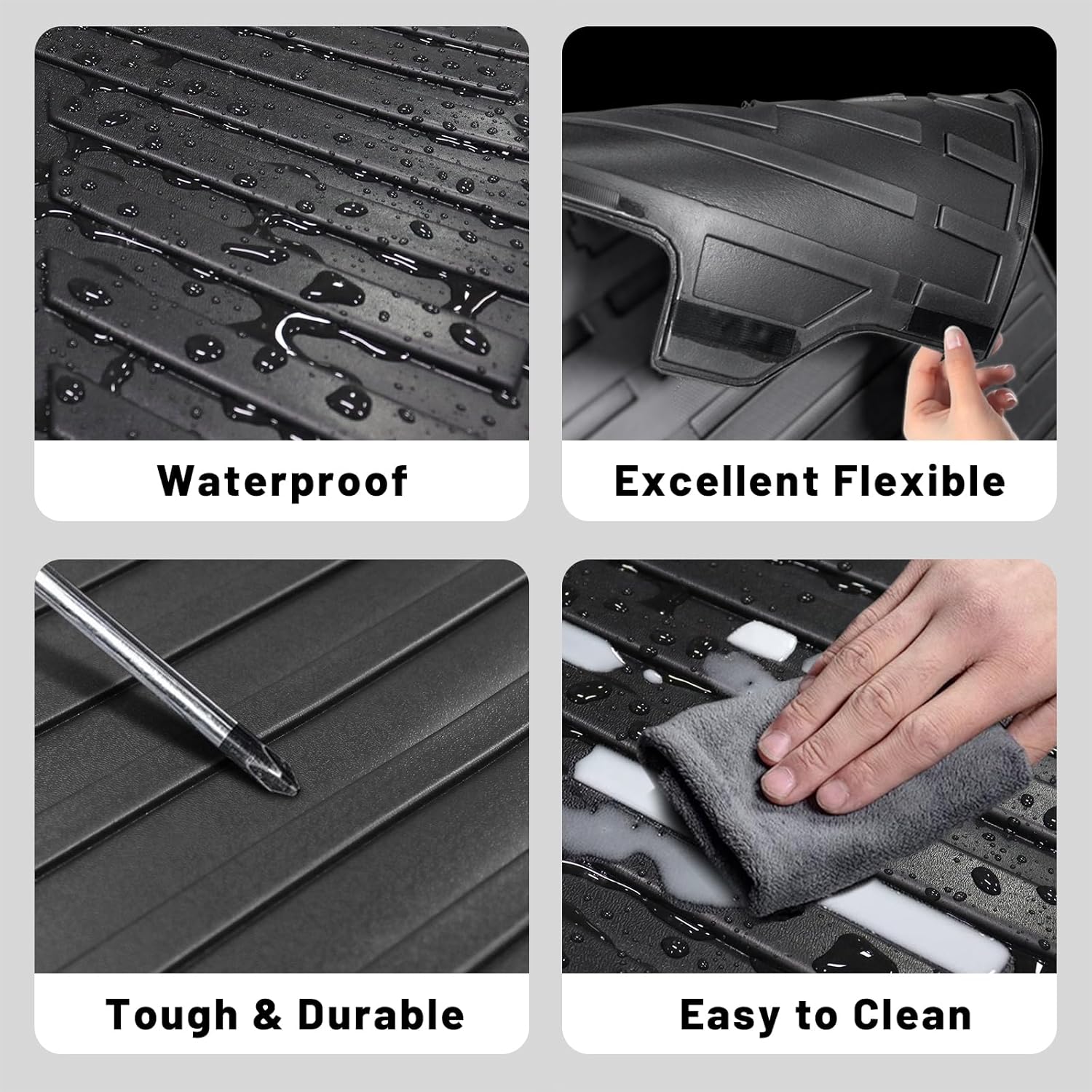 Vanseno Compatible for 2019-2024 2025 Toyota Rav4 Cargo Mat Rear Trunk Mat Cargo Liner Backrest Mats TPE All Weather Protector for 2019-2024 2025 Toyota RAV4 Accessories (Backrest Mats+Trunk Mat)