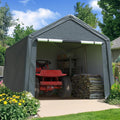 Quictent Heavy Duty 10x10FT Carport Shelter with Roll-Up Mesh Windows & Reinforced Frame, Portable Garage Canopy for Motorcycle Storage, Outdoor Equipment, Patio Furniture Cover - Dark Gray