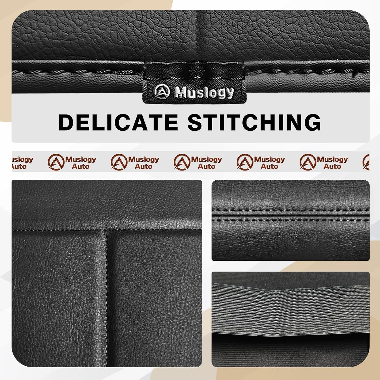 Muslogy Center Console Armrest Cover Compatible with Ford F250 F350 F450 2011-2016 Super Duty Comfort Armrest Pad Arm Rest Cushion Vegan Leather Protector Regular Thick(Bucket Seat ONLY)