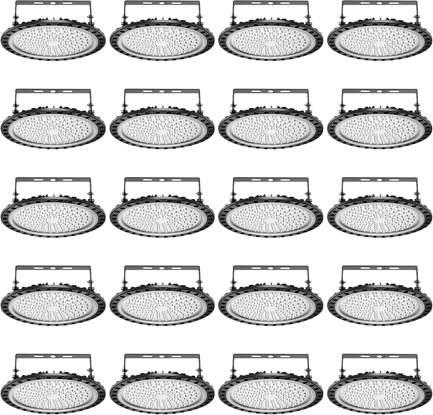 Viugreum High Bay LED Shop Lights, 500W UFO LED High Bay Light 50,000LM 120V LED High Bay Lights 5000K Daylight, Alternative to 2000W MH/HPS for Garage Workshop Barn Factory Warehouse - 20 Pack