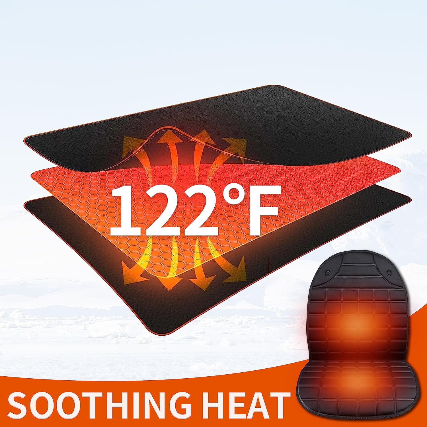 Heated Seat Covers, 2 Fast Heating Models Heated Seat Cushion Black