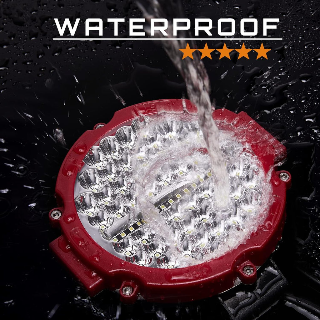 Round LED Light Pods, 7 Inch 120W 10000lm LED Off Road Driving Auxiliary Fog Lights 12V 24V for Trucks ATV SXS RZR UTV Golf Cart 4x4 Car Offroad Lighting Waterproof (2 Pack)