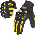 COFIT Motorcycle Gloves Breathable, Touchscreen Motorbike Gloves Anti-Slip with Good Grip Hard Knuckles Protection for Men Women Motocross, BMX ATV MTB Cycling, Road Racing - Yellow XL
