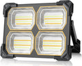 500W Led Work Light Rechargeable,42000MAh Solar Portable Light, 42000LM Magnetic Work Lights, 326 Led Battery Work Lights with Stand 5 Lights Modes IP66 Waterproof for Outdoor Camping Car Repairing