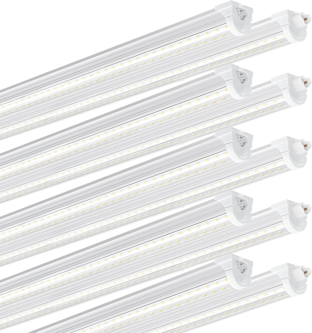 Ensenior 10 Pack 4 FT Led Shop Lights, 5000K Daylight, 5000LM Super Bright, 36W Equivalency 468W, Commercial Bay Lighting, U-Shaped Linkable Shop Lights Plug in for Garage, Workshop, FCC Certified