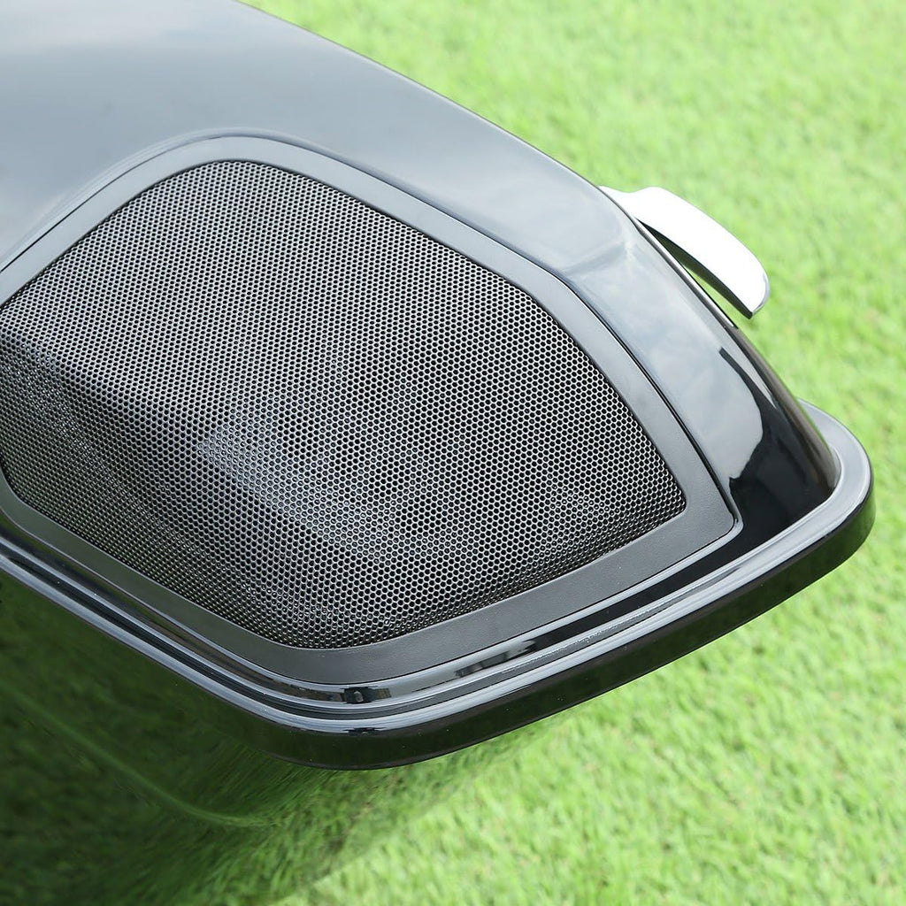 XFMT 5 Inch Stretched Extended Saddlebags W/5"x7" Speaker Grill For Harley Touring 2014-2023 Road King, Road Glide, Street Glide, Electra Glide, Ultra-Classic FLT, FLHT, FLHTCU, FLHRC