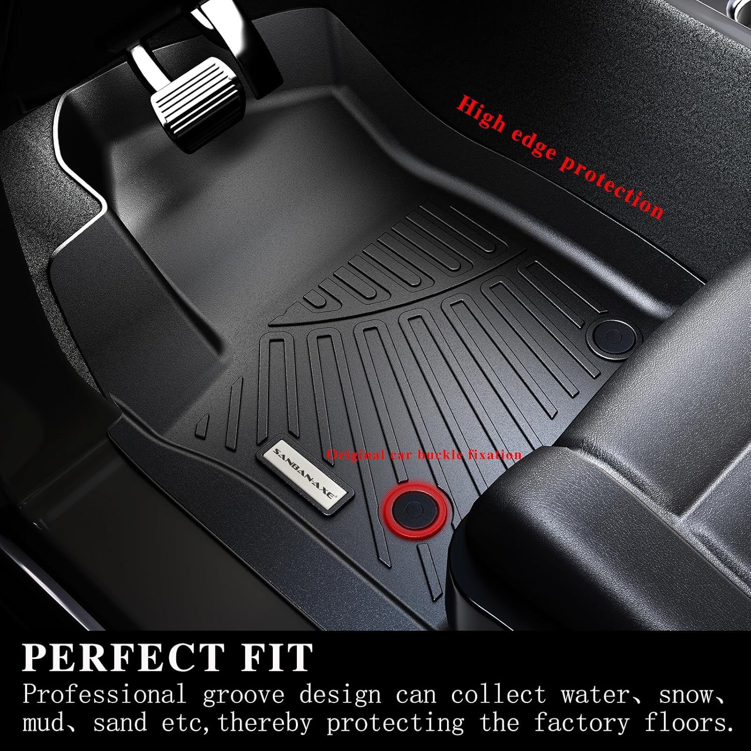 Floor Mats & Cargo Liner for 2024 2025 Mazda CX-90 CX90 PHEV 8 Seats（Not Suitable for 6 & 7 Seats） TPE All Weather Protection 3 Rows Car Floor Liners & Trunk mat for CX 90