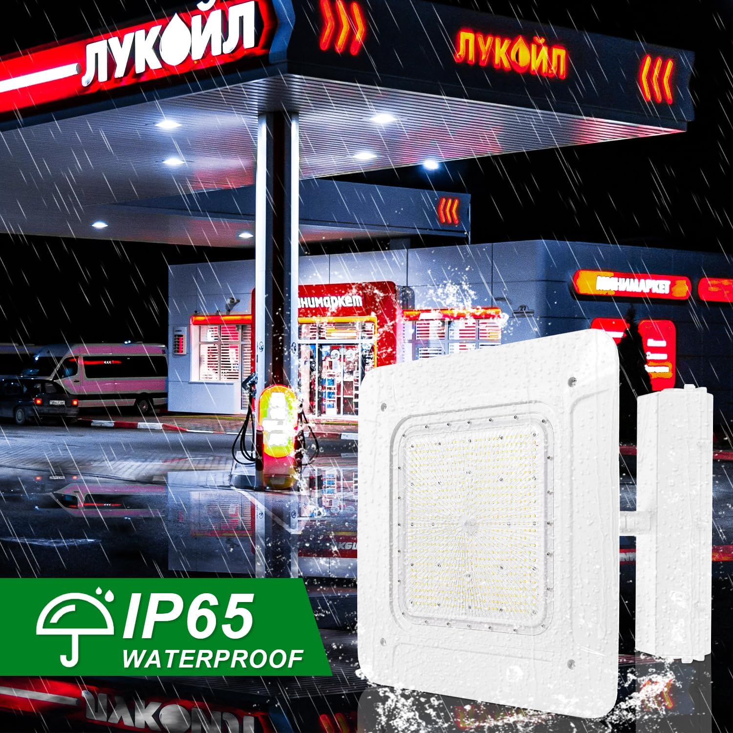 OSTEK LED Gas Station Canopy Light, 240W Carport Ceiling Light 5700K, Outdoor Rated (1000W HID/HPS Equivalent), 90-277V IP65 DLC & UL Listed (240W-1 Pack)