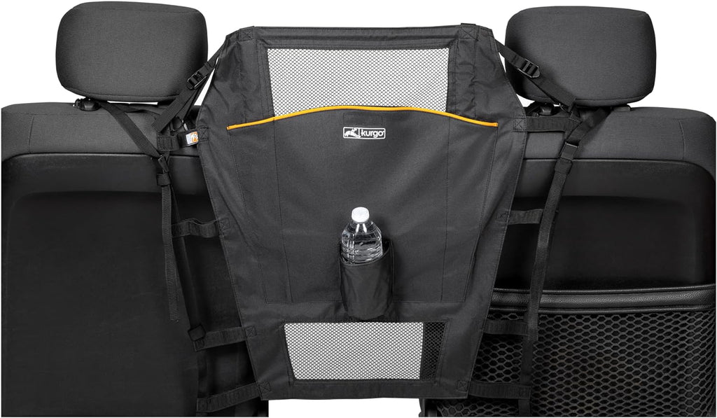 Kurgo Backseat Dog Barrier for Cars & SUV, Automotive Pet Barrier, Backseat Barrier for Dogs, Reduce Distractions While Driving, Mesh Opening, Easy Installation, Storage Pockets, Universal Fit