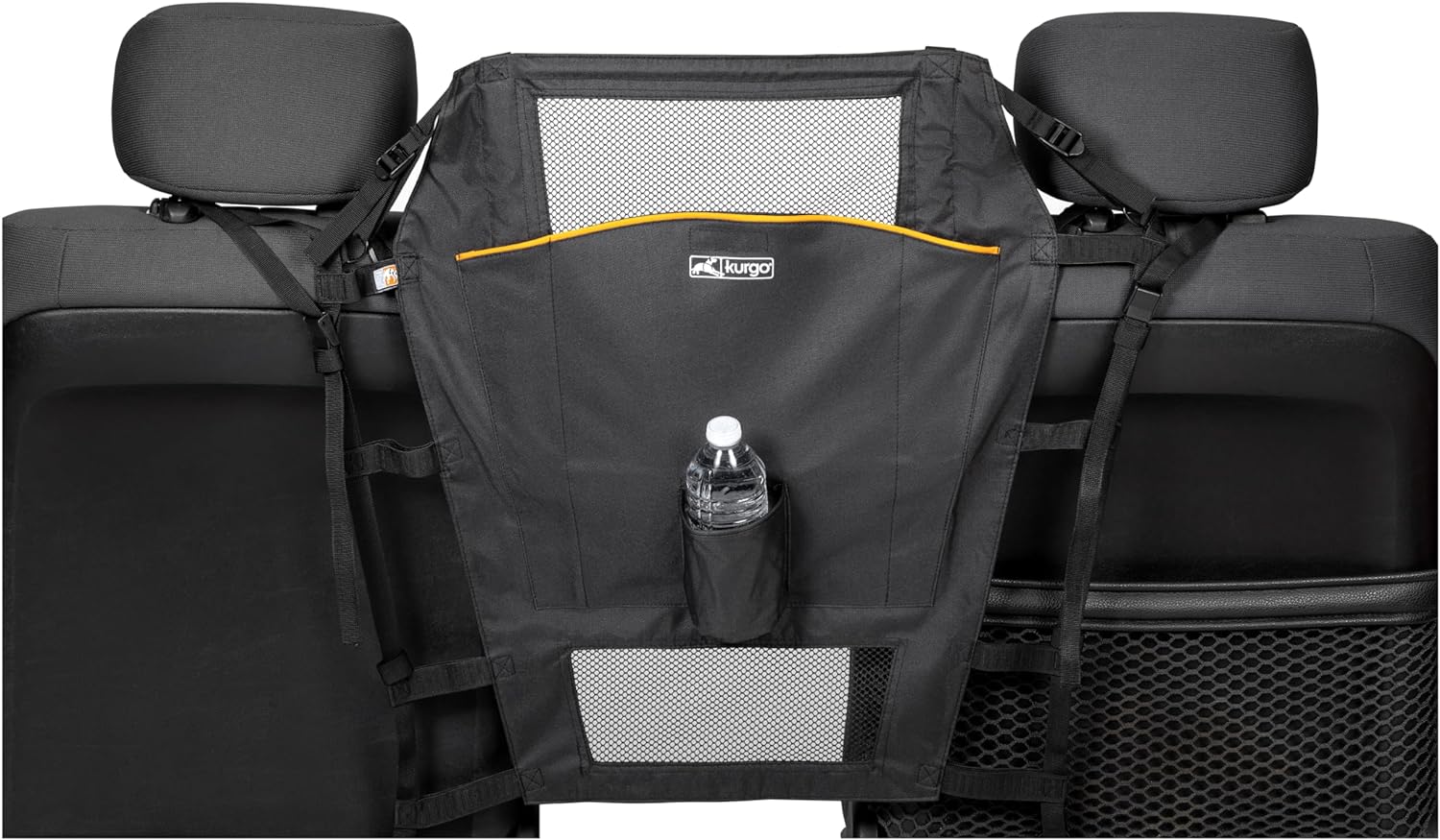 Kurgo Backseat Dog Barrier for Cars & SUV, Automotive Pet Barrier, Backseat Barrier for Dogs, Reduce Distractions While Driving, Mesh Opening, Easy Installation, Storage Pockets, Universal Fit