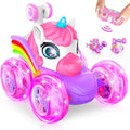 ZIZZ RC Cars for Girl Age 4-8 - Pink Remote Control Car for Girls, RC Stunt Car 360° Rotating Crawler with Headlights Cars Toys for 4 5 6 7 8+ Year Old Girl-Birthday
