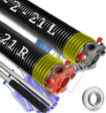 Garage Door Torsion Spring Set, Pair of 2" Electrophoresis Coated Garage Door Springs Replacement with 2 Non-Slip Winding Bars and Bearing, Minimum 16000 Cycles (.207x2x21")