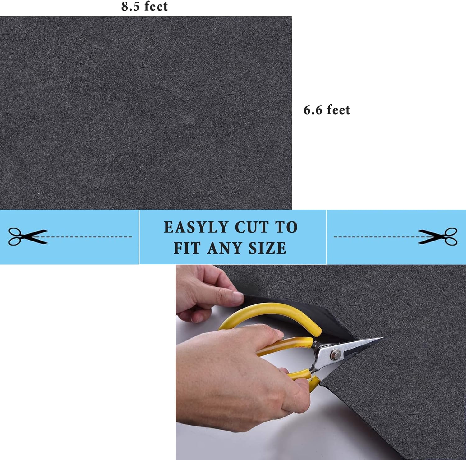 Garage Floor Matting 6.6x8.5 Feet Oil Absorbent Large Rubber Mat Waterproof Rubber Backing Layer Golf Cart Garage Mat Protects Floor from Spills Stains Oil Drip Pan for Under Car (6.6x8.5 Feet)