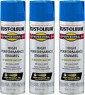Rust-Oleum 7524838-3PK Professional High Performance Enamel Spray Paint, 15 Oz, Gloss Safety Blue, 3 Pack