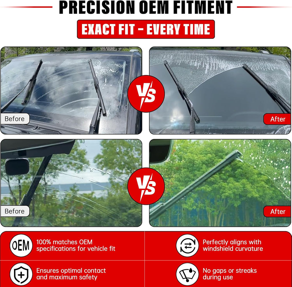 Windshield Wiper Blades Replacement for 2009-2016 Nissan Murano Original Factory Quality Front Rear Wipers Blade Set for My Car - 26" 16" 12" (Pack of 3)