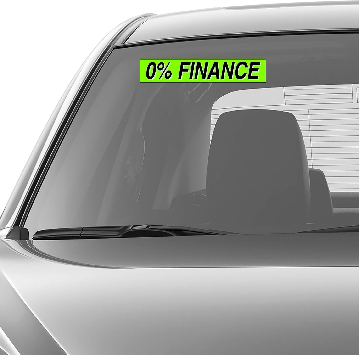 Ez-line Vinyl Windshield Stickers 3 Dozen 15 Inch Chartreuse Slogan Dealership Pro Pack for Car Lots (EZ115-Pack9)