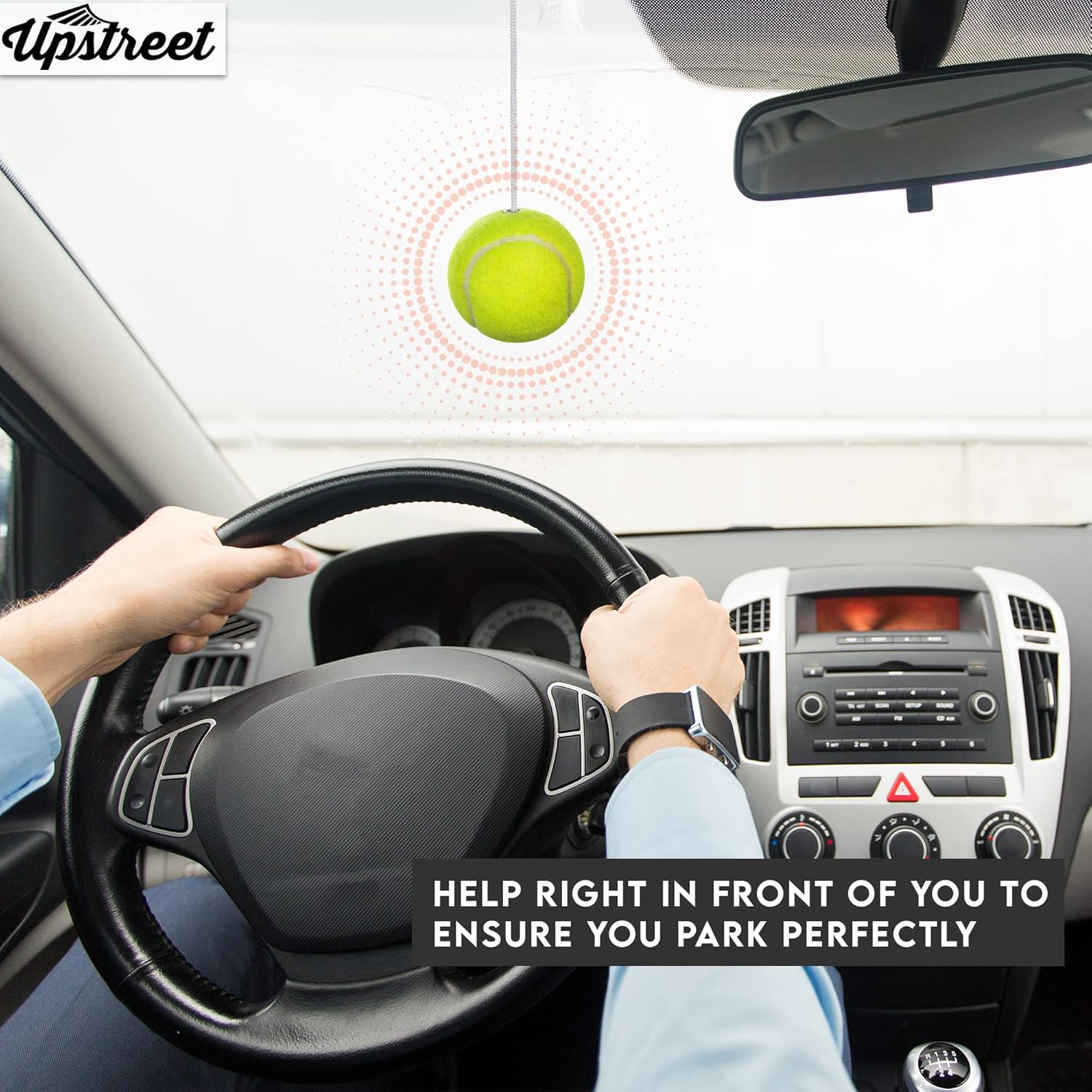 Upstreet Garage Parking Aid or Stopper - Kit Includes Tennis Ball with Rope, Adjustable Clip, and Hooks - Car Stop Indicator for All Vehicles