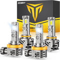 FAHREN H11/H9/H8 9005/HB3 Light Bulbs Combo, 70,000LM 10X Super Brightness, 6500K Cool White 9005 H11 Light, 10+ Years Longer Lifespan, 1:1 Mini Size No Adapter Required Plug and Play, Pack of 4