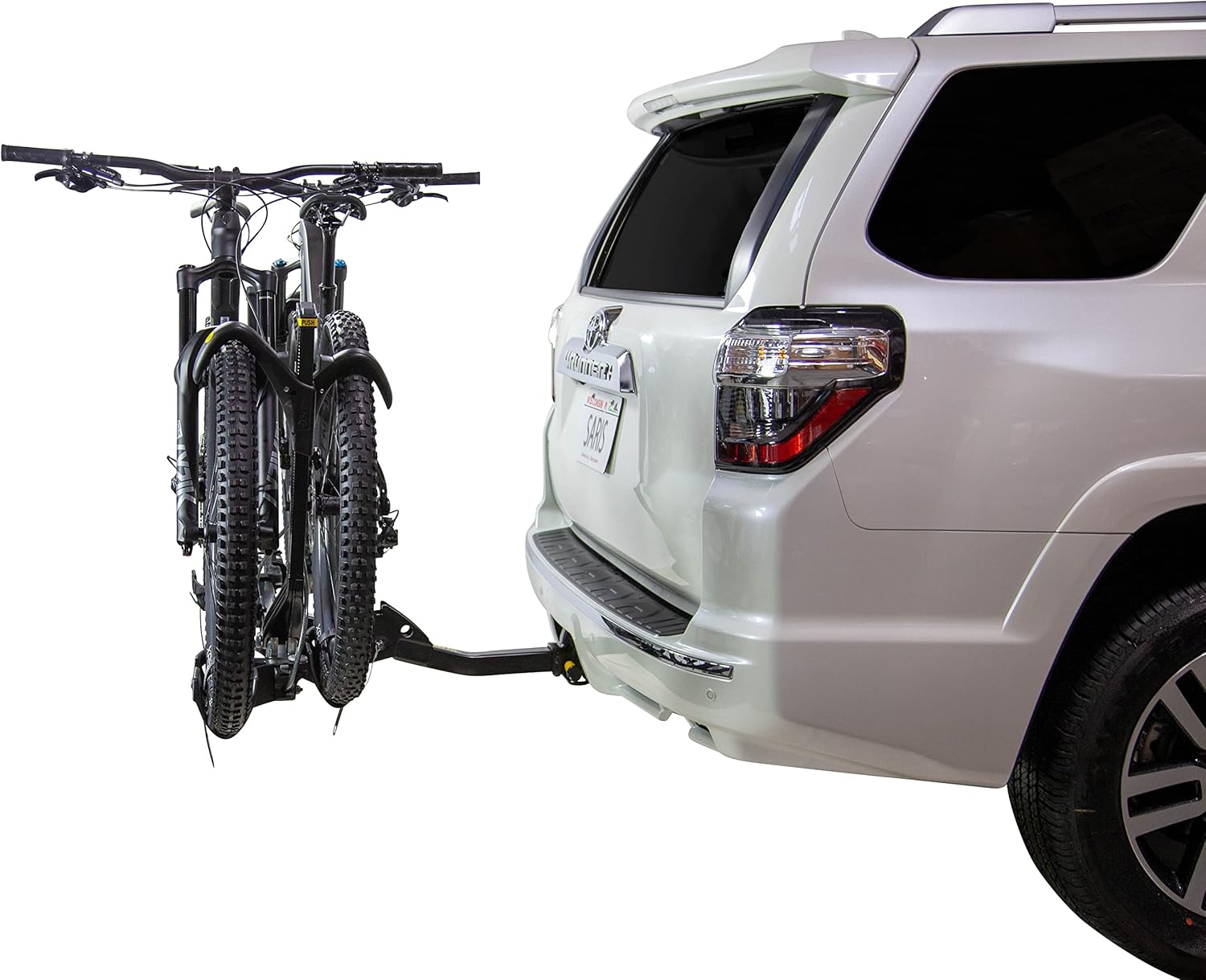 Saris SuperClamp EX 2-Bike HD Hitch Rack – RV Compatible, Lightweight Platform Bike Carrier for SUV, Truck, RV– Tilting Design, Secure Wheel Clamping, Fits Road, Mountain, E-Bikes – 2" Hitch Receiver