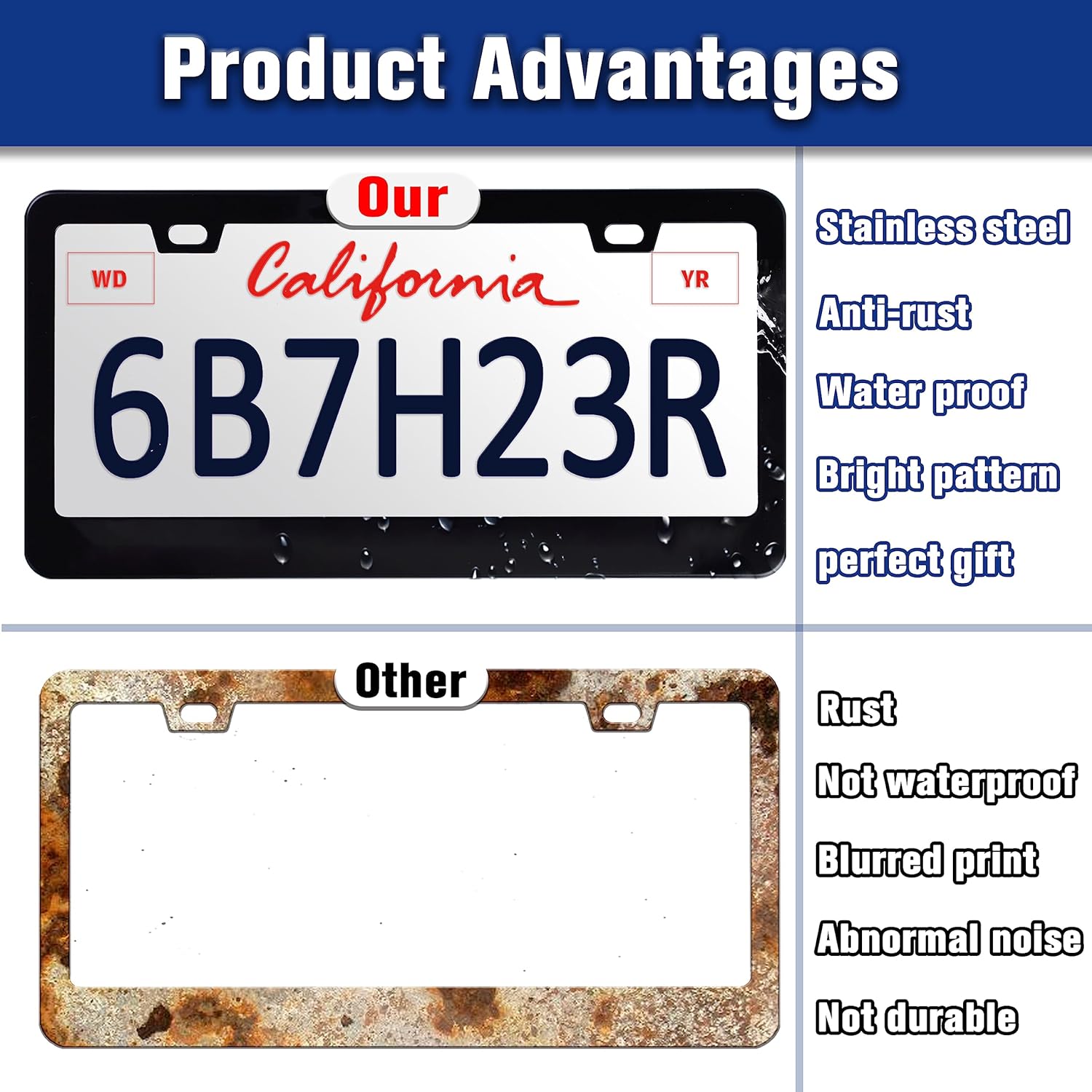 in This Car We are Gossiping About You License Plate Frame Funny Text License Plate Holders Stainless Steel Auto Accessory Bracket 2 Hole with Screws Universal Us Car License Plate Frames 6x12 Inch