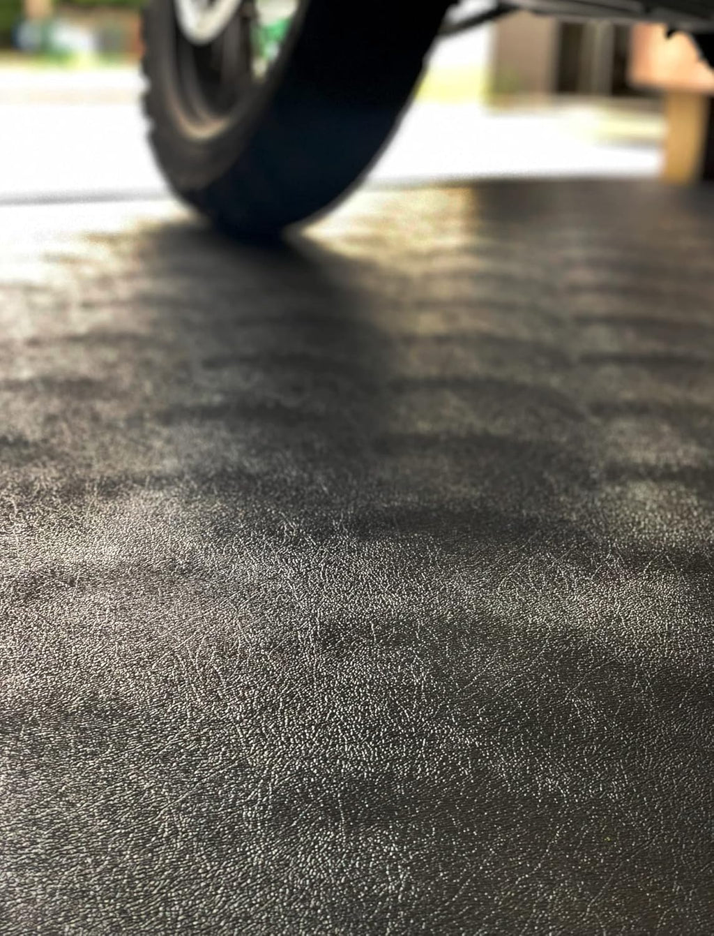 G-Floor Seamless Sheet Vinyl Shed Flooring Cover with Bonded Fibrous Backing - Levant Pattern (8' x 8', Slate Grey)