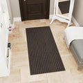 Ottomanson Mud Mat 2' x 2'7" Entryway Rug - Non-Slip Scraper Doormat for Muddy Paws, Dirt Trapping Indoor/Outdoor Mat for High-Traffic Areas, Kitchen, Garage, Patio, Brown