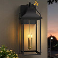 𝟮𝟱-𝗜𝗡𝗖𝗛 Outdoor Wall Lights Fixtures, Large Size Dusk to Dawn Waterproof Exterior Lanterns, Modern Porch Sconce Wall Mounted with Glass, Black Outside Lights for House Patio Front Door