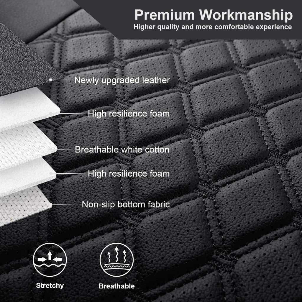 GIANT PANDA Customized Front Car Seat Covers for Jeep Wrangler 2/4 Door JL Sahara Sport Rubicon Unlimited Willys 4xe 2018 2019 2020 2021 2022 2023 2024 2025,Faux Leather - (Black)